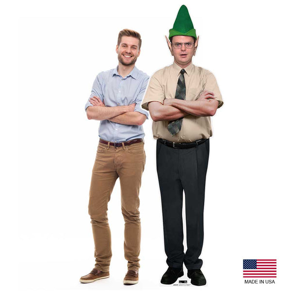 Dwight Schrute Elf Hat - The Office Cardboard Cutout - Prime PartyCardboard Cutouts