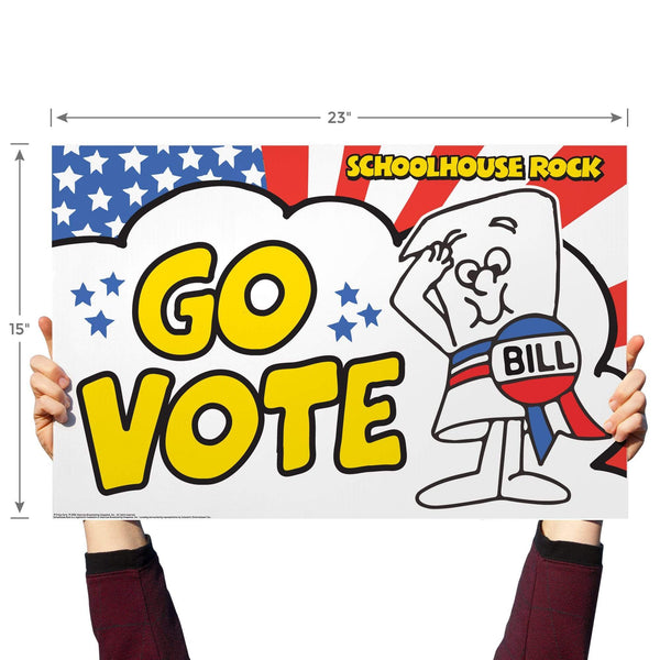 Go Vote- BILL | Yard Sign with Lawn Stakes, Schoolhouse Rock - Prime PartyYard Signs
