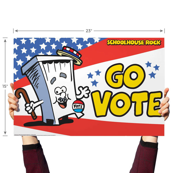 Go Vote- Booth | Yard Sign with Lawn Stakes, Schoolhouse Rock - Prime PartyYard Signs