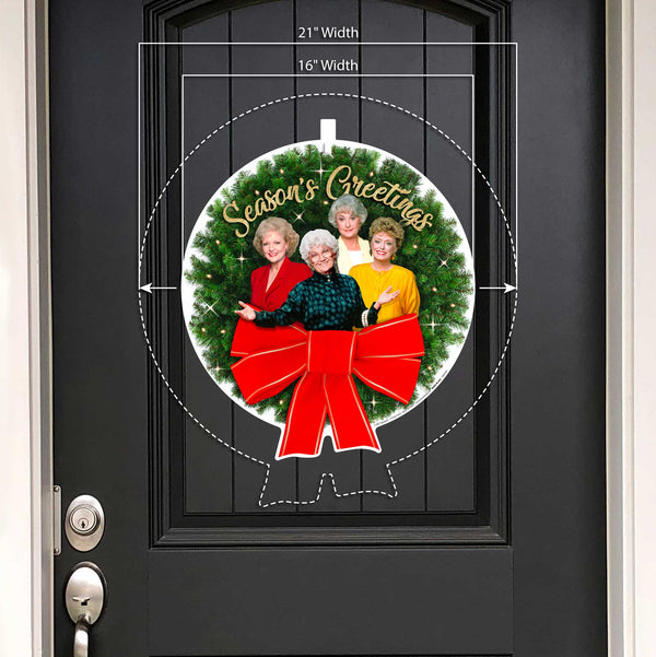 Golden Girls 16" Wreath, Season's Greetings - Prime PartyYard Signs