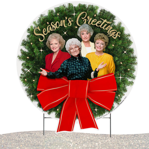 Golden Girls 16" Wreath, Season's Greetings - Prime PartyYard Signs