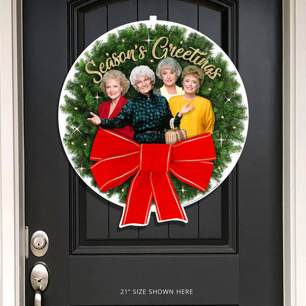 Golden Girls 21" Wreath, Season's Greetings - Prime PartyYard Signs