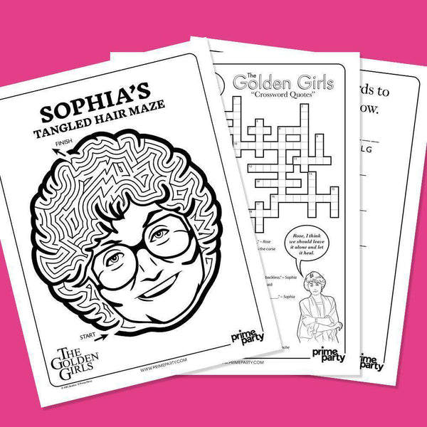 Golden Girls Activity Sheets - Prime PartyGames & Activities