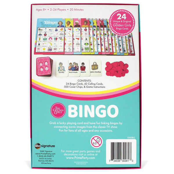 Golden Girls Bingo Party Game for 24 Players - Prime PartyGames & Activities