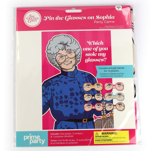 Golden Girls Pin-the-Glasses on Sophia Party Game - Prime PartyGames & Activities