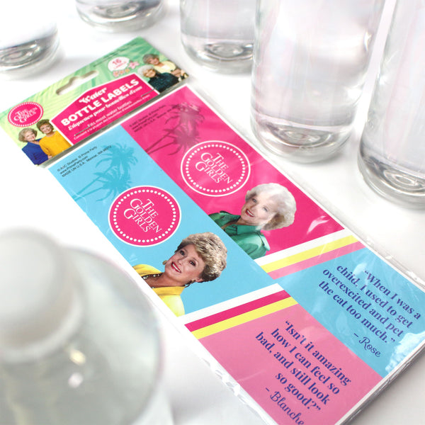 Golden Girls Water Bottle Labels, Waterproof Bottle Wraps - Set of 16 - Prime PartyWater Bottle Labels