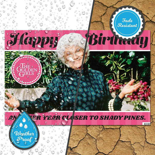Golden Girls Yard Sign with Lawn Stakes, Another Year Closer to Shady Pines - Prime PartyYard Signs