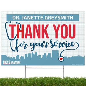 Grey's Anatomy – Thank You for your Service, Personalized Yard Sign - Prime PartyPersonalized Yard Signs