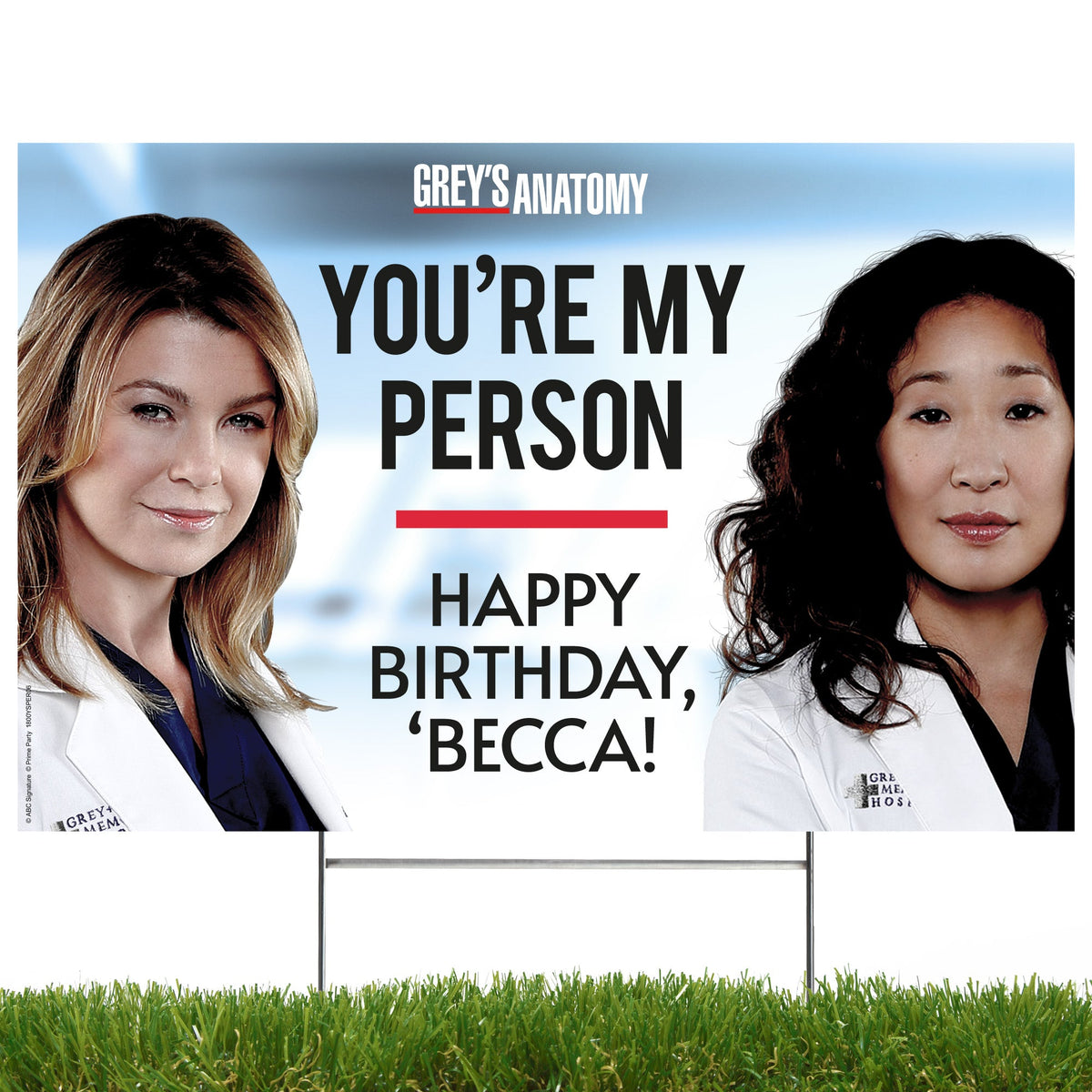 Grey's Anatomy – You Are My Person, Personalized Yard Sign – Prime