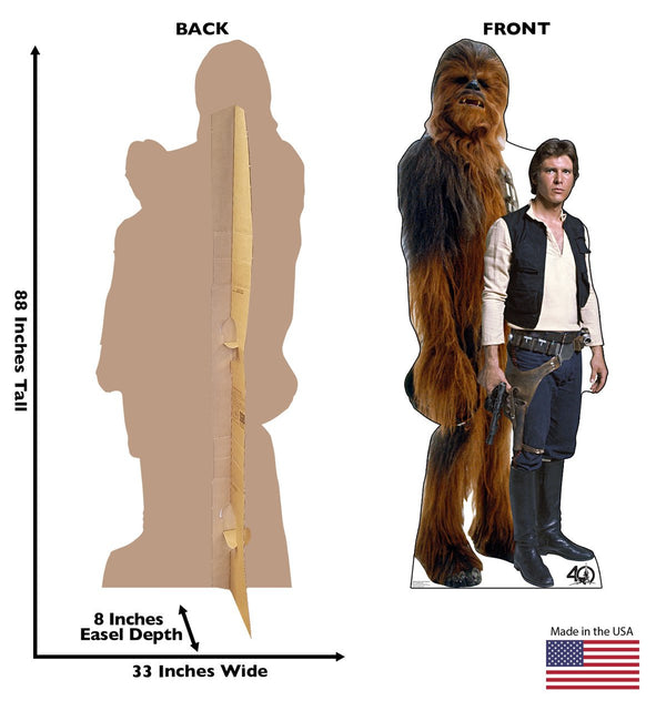 Han Solo and Chewbacca - Star Wars 40th - Cardboard Cutout - Prime PartyCardboard Cutouts