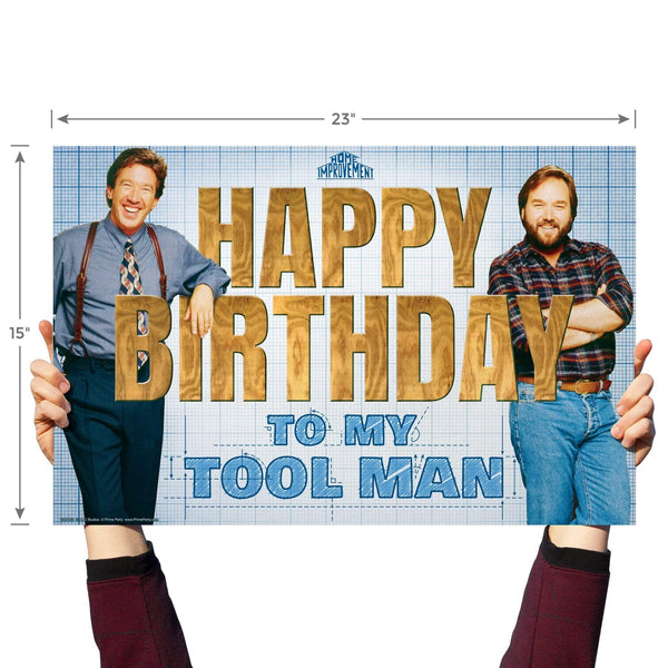 Home Improvement Yard Sign with Lawn Stakes, Happy Birthday to my Tool Man - Prime PartyYard Signs