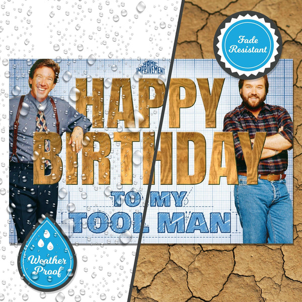 Home Improvement Yard Sign with Lawn Stakes, Happy Birthday to my Tool Man - Prime PartyYard Signs