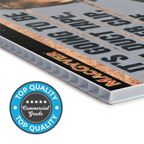 MacGyver - Yard Sign with Lawn Stakes, It's Going to be a Duct Tape paper Clip Kind of Birthday. - Prime PartyYard Signs