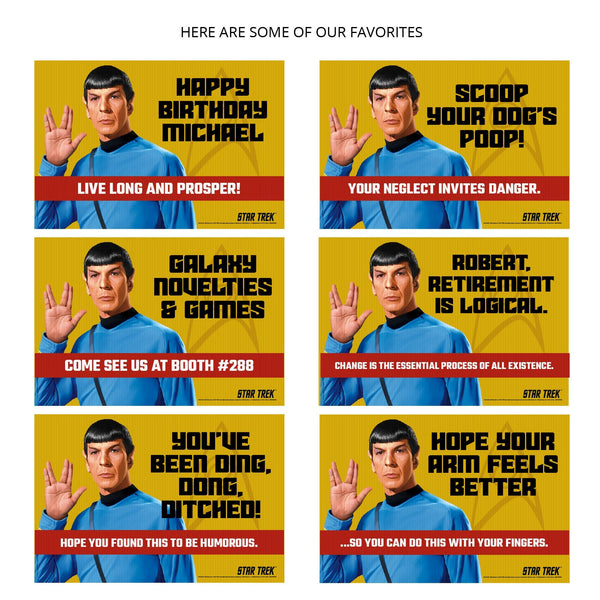 Mr. Spock Personalized Yard Sign, Star Trek Original Series - Prime PartyPersonalized Yard Signs