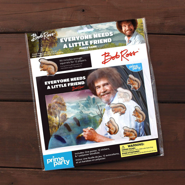 Pin-the-Squirrel on Bob Ross Party Game - Prime PartyGames & Activities
