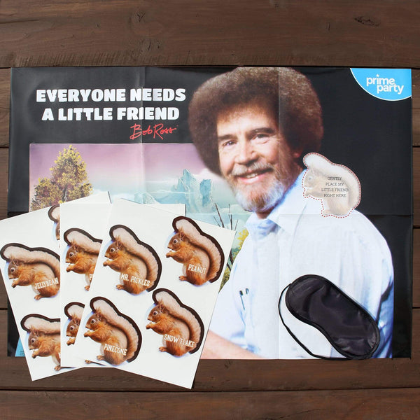 Pin-the-Squirrel on Bob Ross Party Game - Prime PartyGames & Activities