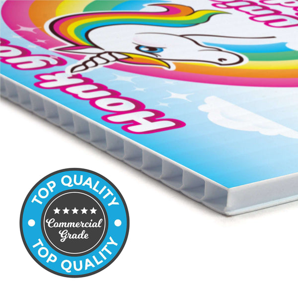 Rainbow Unicorn Yard Sign with Lawn Stakes, Honk it's my Birthday - Prime PartyYard Signs