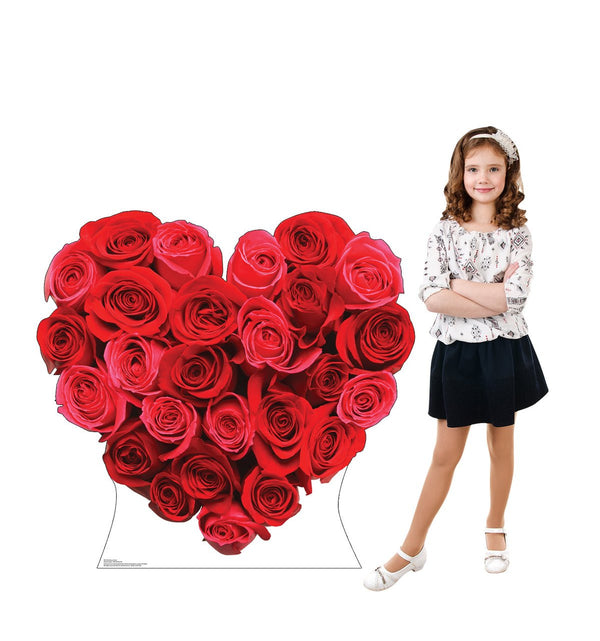 Red Roses Heart Cardboard Cutout - Prime PartyCardboard Cutouts