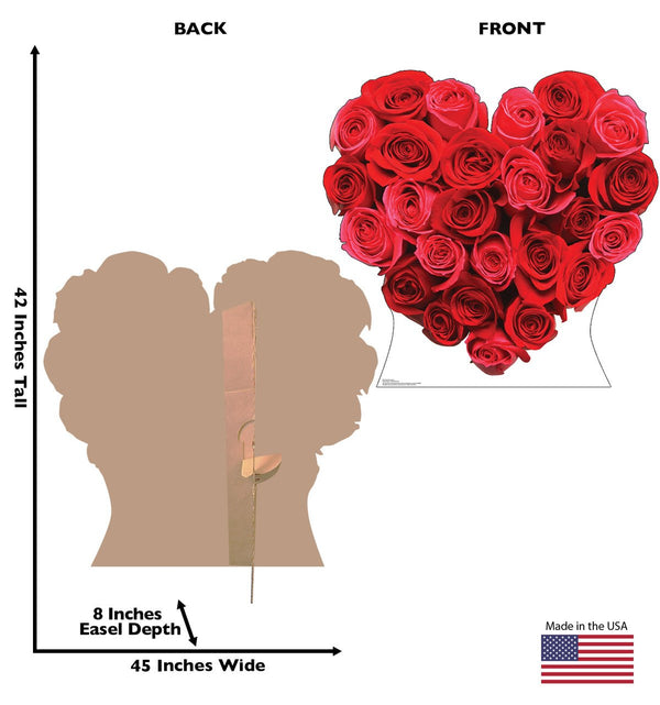 Red Roses Heart Cardboard Cutout - Prime PartyCardboard Cutouts
