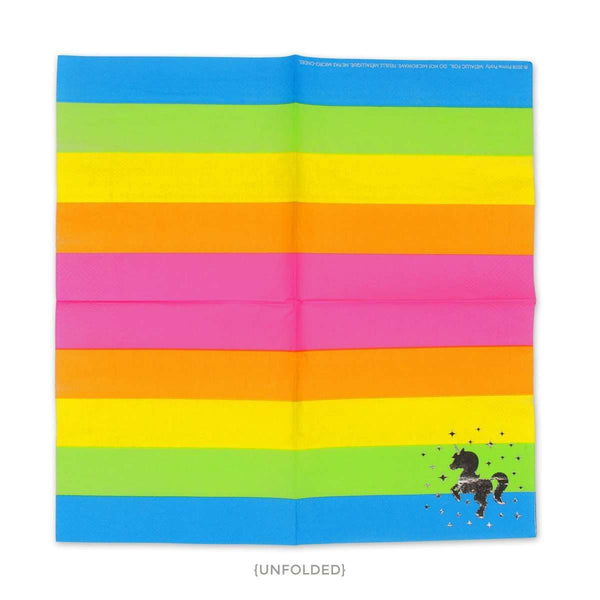 Silver Lining Rainbow Unicorn Beverage Napkins (20 Pack) - Prime PartyNapkins