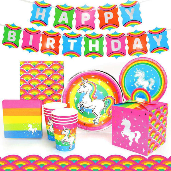 Silver Lining Rainbow Unicorn Deluxe Pack for 8 - Prime PartyParty Packs