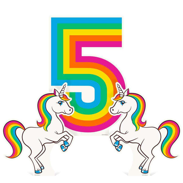 Silver Lining Unicorn Tabletop Number Cardboard Cutout (3-Piece Set) - Prime PartyMini Numbered Table-Top Decor