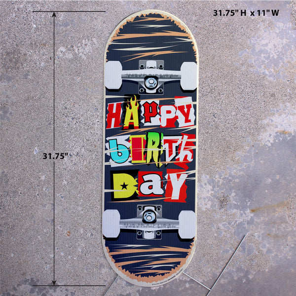 Skateboard Happy Birthday Yard Sign - Prime PartySidewalk & Yard Signs