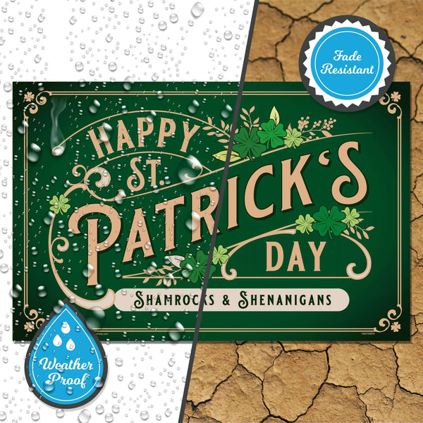 St. Patrick's Day, Shamrocks & Shenanigans Yard Sign - Prime PartyYard Signs