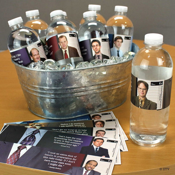 The Office Water Bottle Labels (Set of 16) - Prime PartyWater Bottle Labels