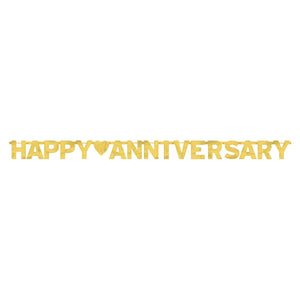 Happy Anniversary Gold Jointed Banner Banners