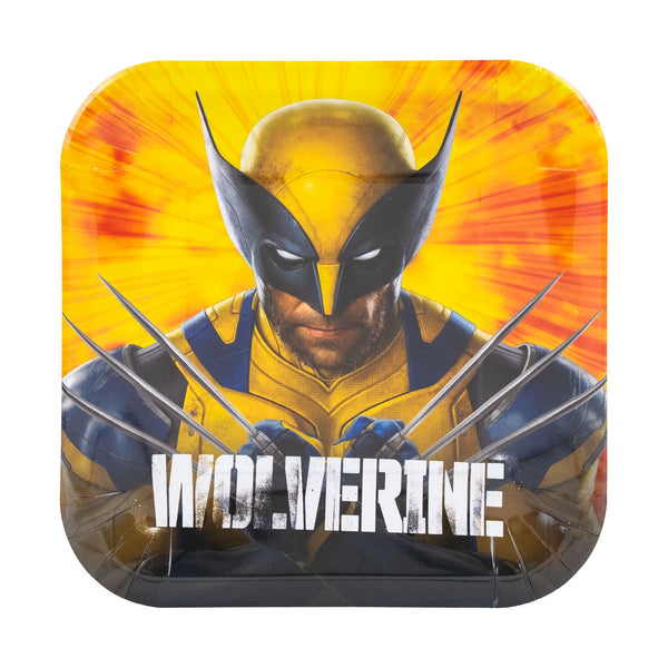 Wolverine-themed product with yellow and blue costume on a yellow background