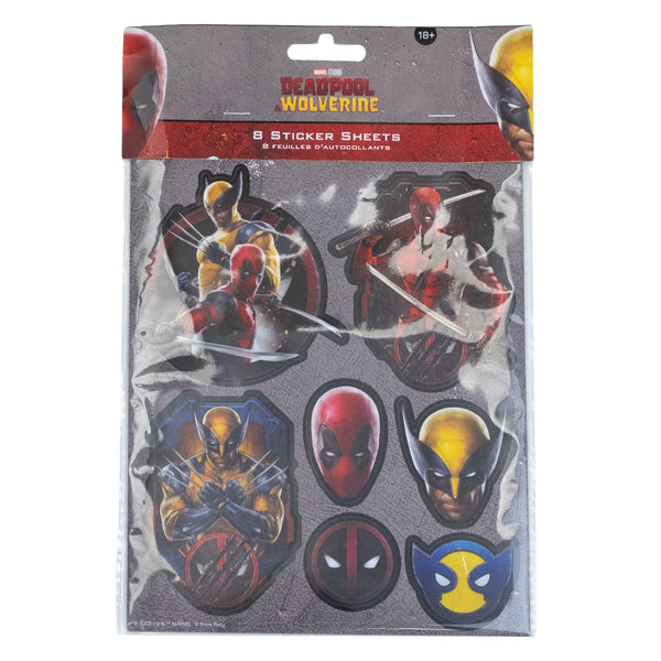 Deadpool Wolverine Sticker Sheets (Pack of 8)
