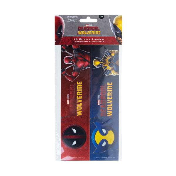 Deadpool Wolverine Bottle Labels (Pack of 16)
