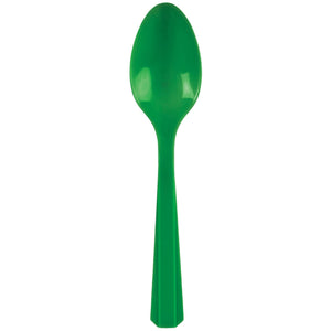 Plastic Spoons Festive Green (20-Pieces) Cutlery