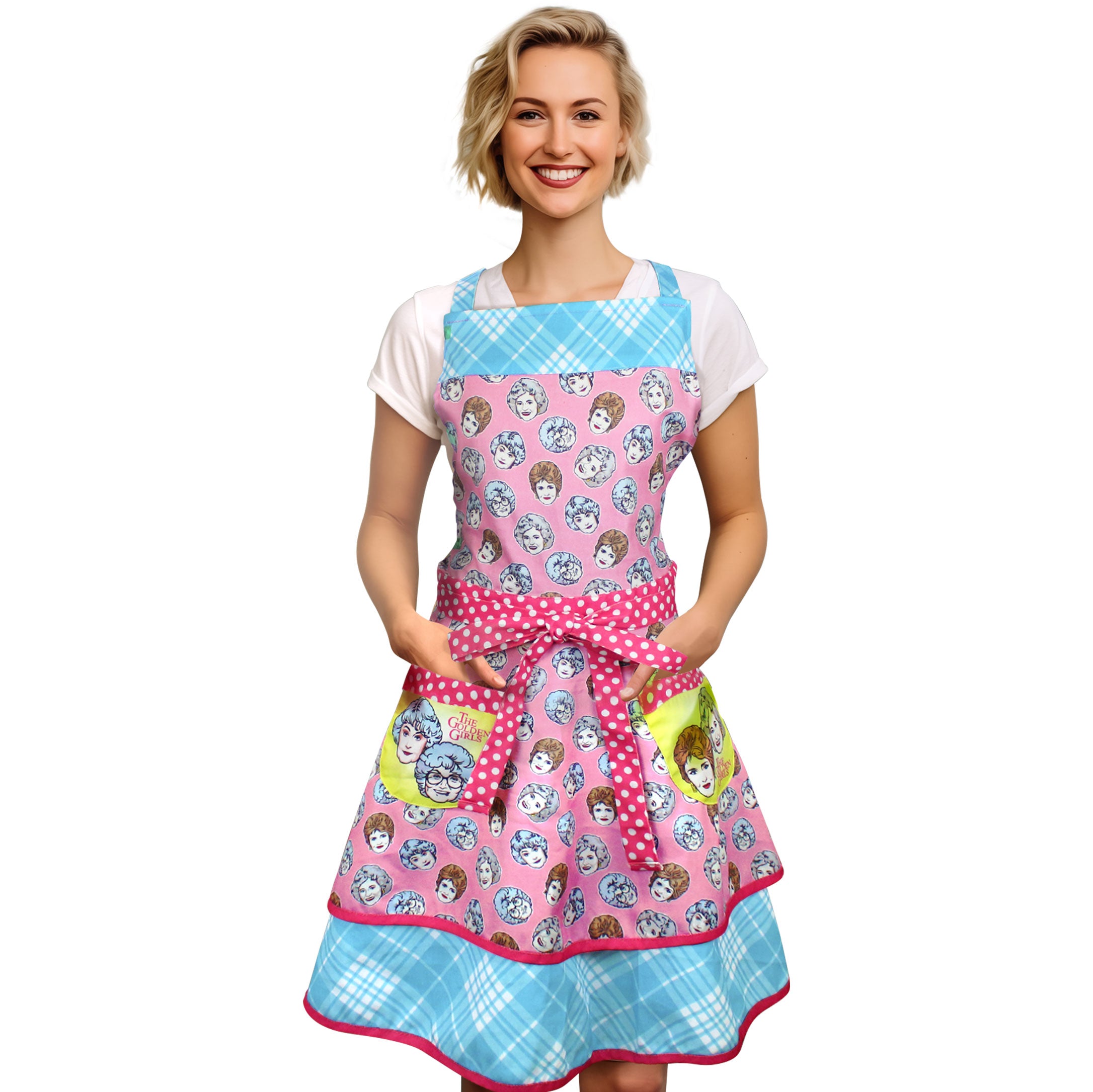 Women Kitchen Pocket Waist Pink Apron Tableware Baking Cooking Home Clothes  Cotton - China Apron and Kitchen Apron price