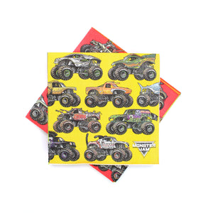 Monster Jam napkin: Wipe out spills with excitement!