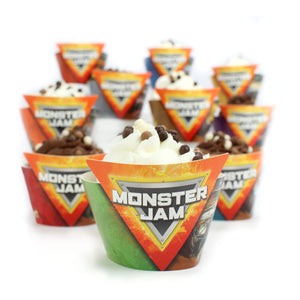 Monster Jam cupcake wrappers: Exciting treats for fans.