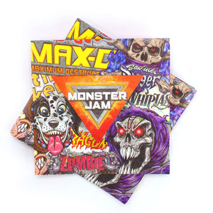 Monster Jam napkin: Wipe out spills with excitement!