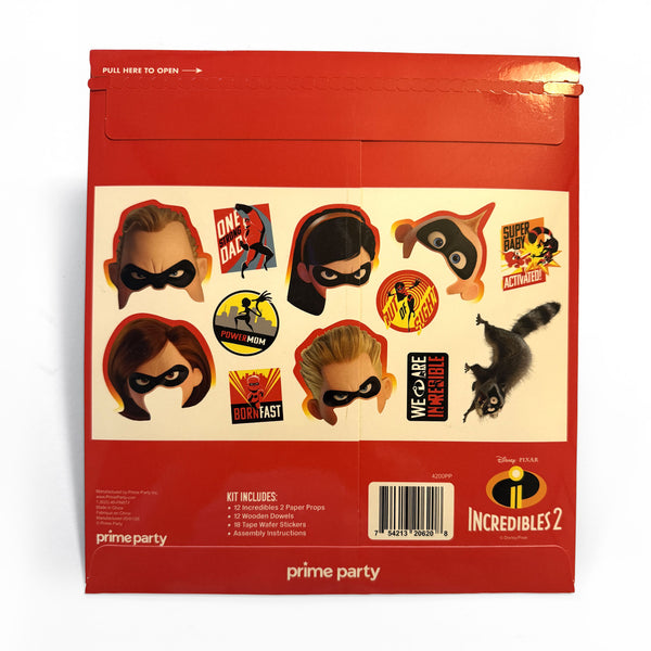 Incredibles 2 photo props – back of the retail packaging