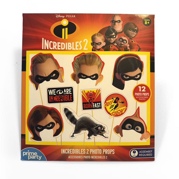 Incredibles 2 photo props – front of the retail packaging