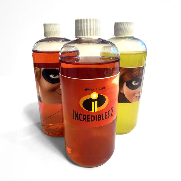 Incredibles 2 waterproof vinyl bottle labels – alternate view