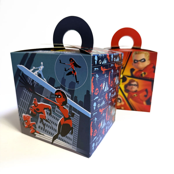 Incredibles 2 favor boxes, pack of 8 – assembled box front