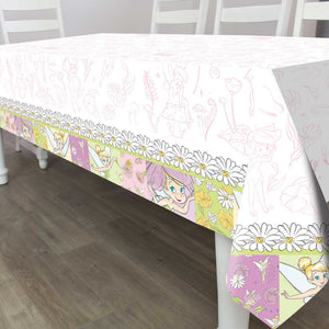 Tinkerbell Blossom plastic table cover included in the Deluxe Party Pack