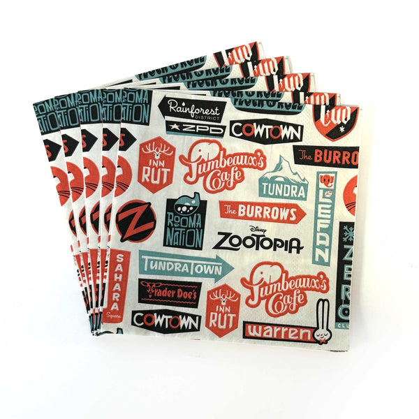 Zootopia beverage napkins included in the Deluxe Party Pack