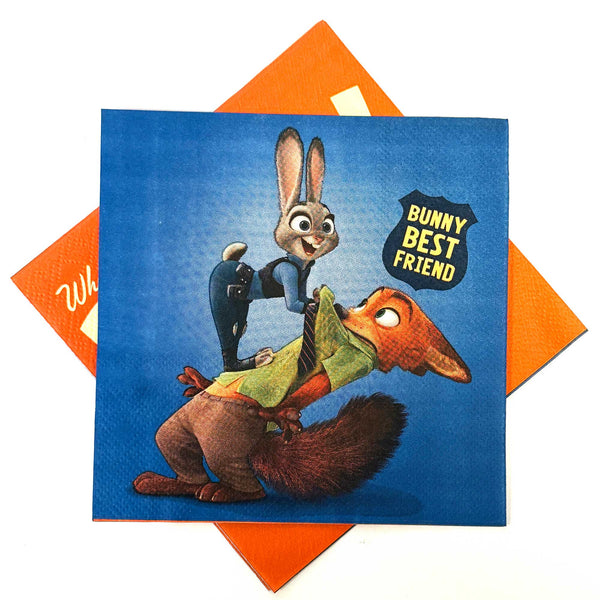 Zootopia lunch napkins included in the Basic Party Pack