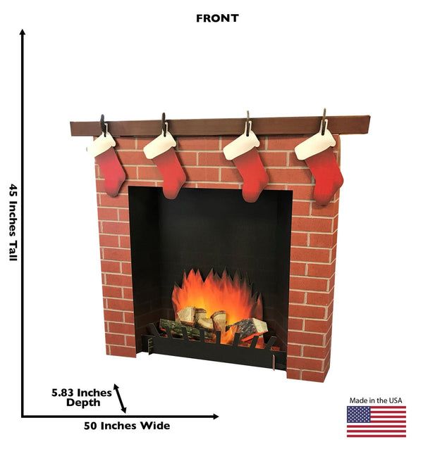 3D Brick Fireplace Cardboard Cutout - Prime PartyCardboard Cutouts