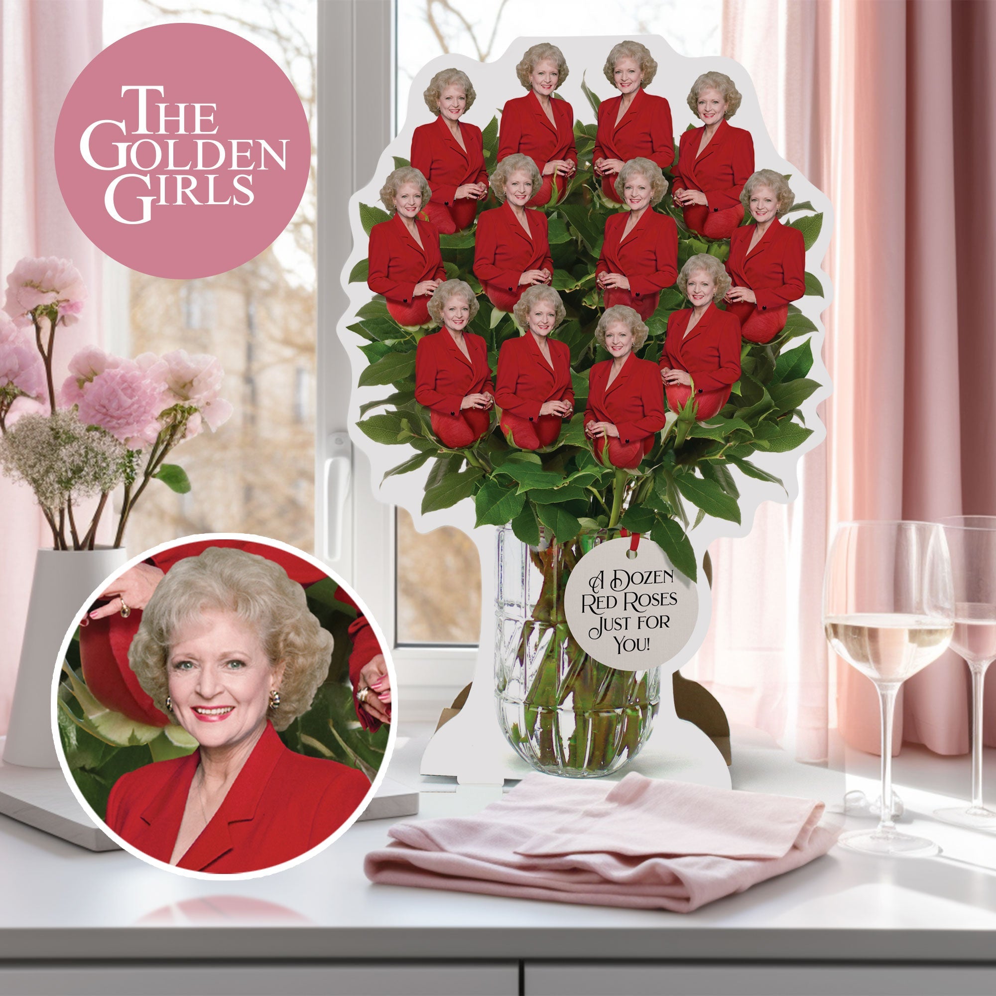 The Golden Girls A Dozen Red Roses Printed Bouquet Features Betty White Anniversary Mother S Day Birthday Valentines Gift Decor For