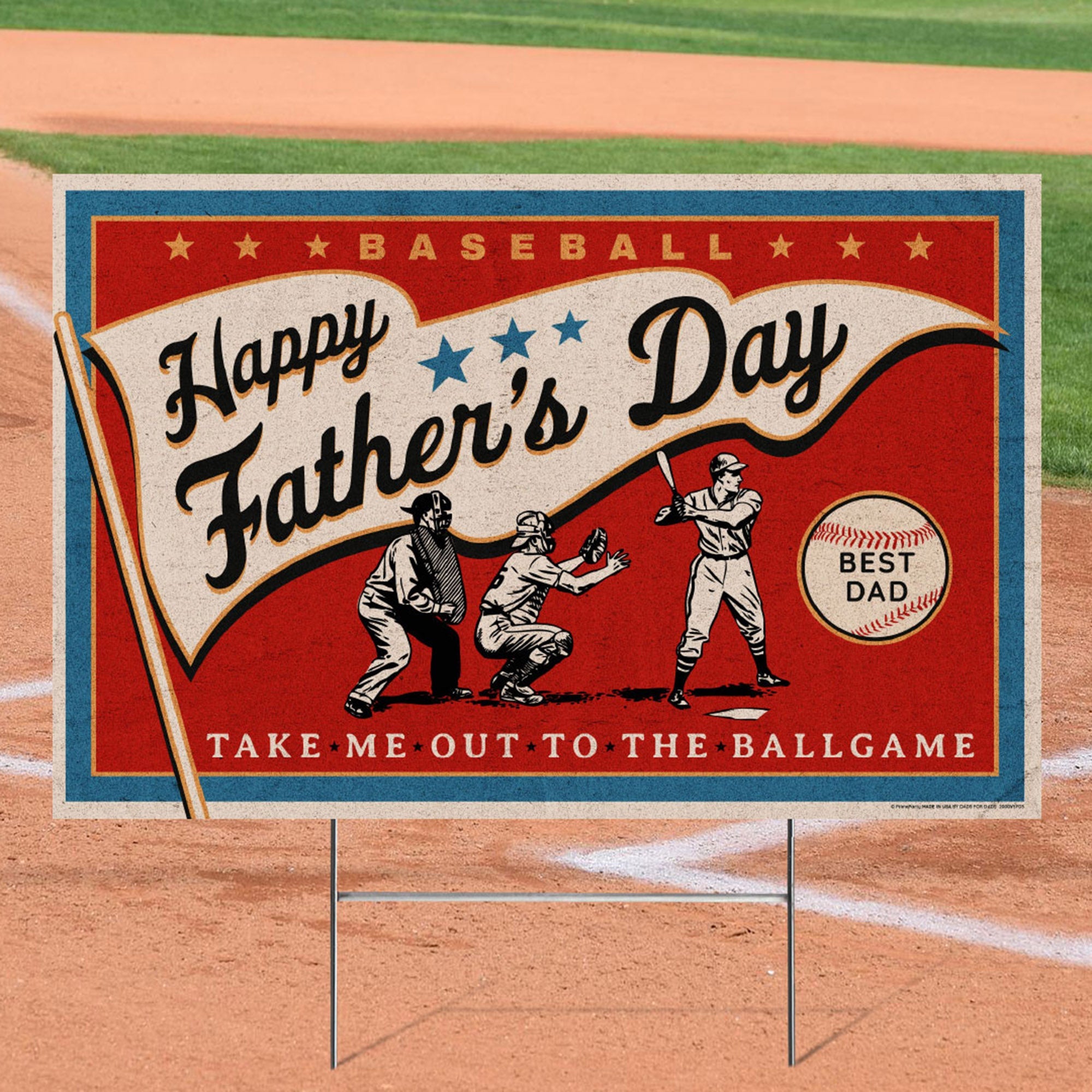 Baseball Father's Day Yard Sign