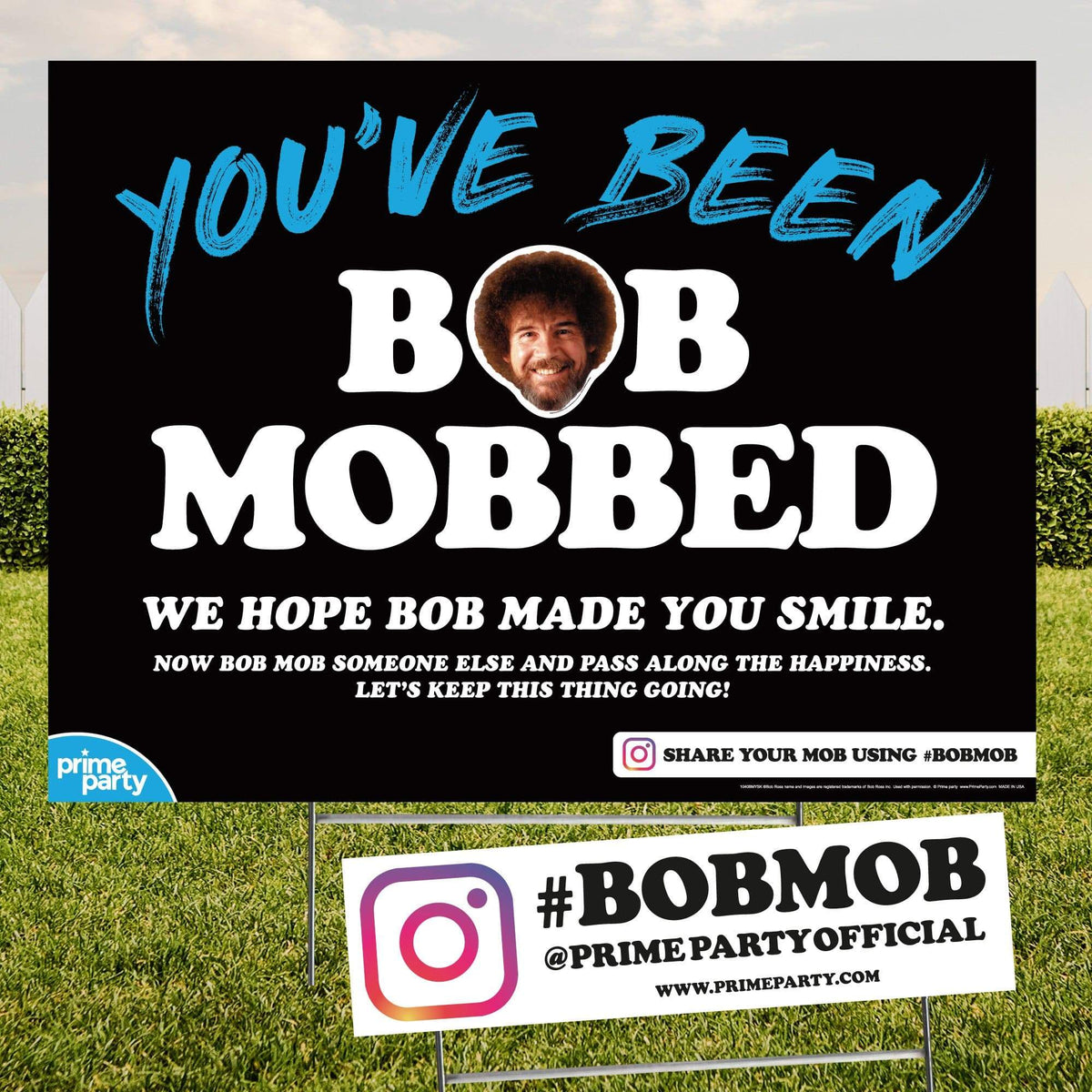 Bob Sign BOB MOB, Bob Ross 16-Piece Yard Sign Kit – Prime Party