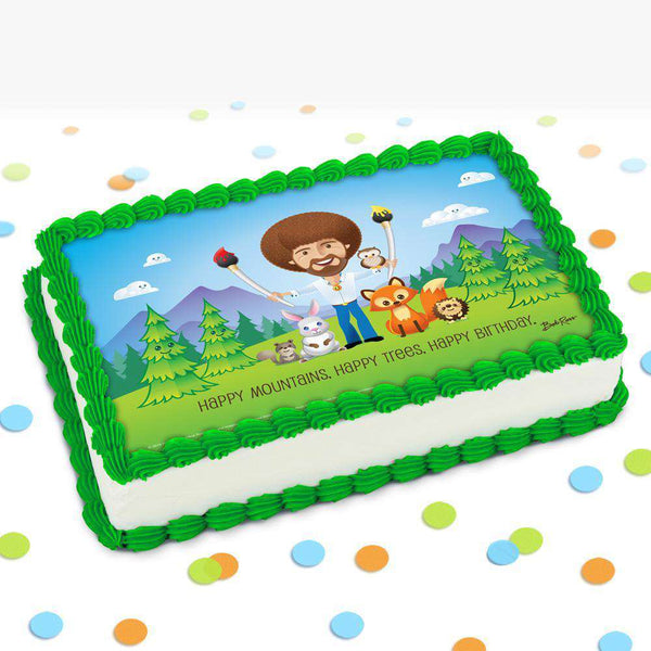 Bob Ross and Friends Icing Decoration | Quarter Sheet Cake - Prime PartyIcing Sheet